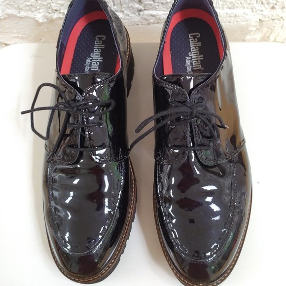 BLACK PATENT OXFORDS SIZE 9 - Picture 7 of 7